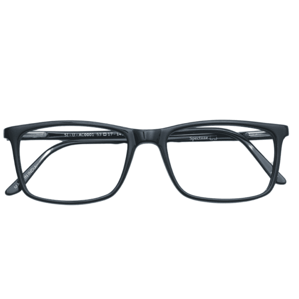 Black Square Full Rim Acetate Unisex Eye Frame - Image 2