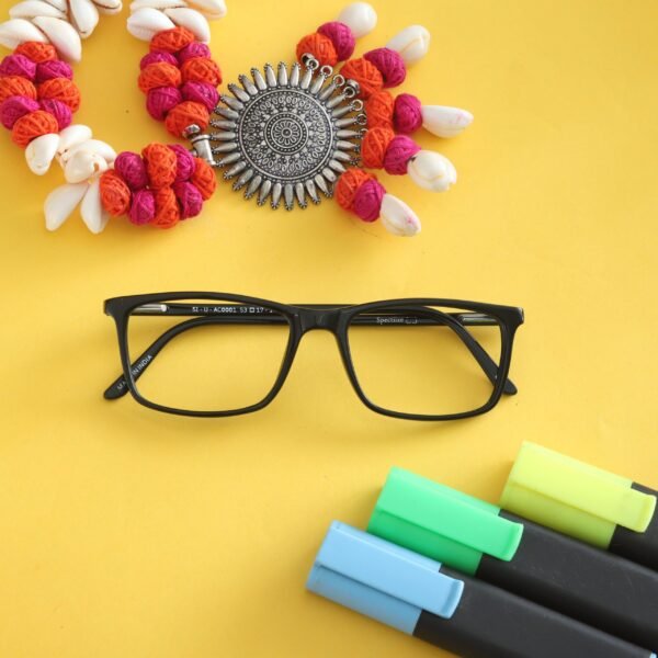 Black Square Full Rim Acetate Unisex Eye Frame