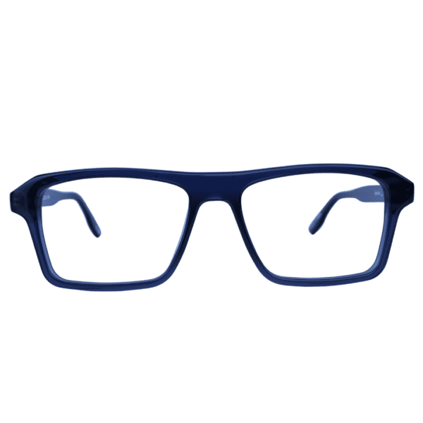 Dark Blue Square Full Rim Acetate Men Eye Frame - Image 4