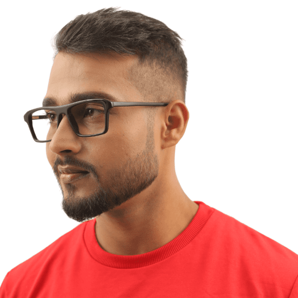 Black Square Full Rim Acetate Men Eye Frame - Image 6