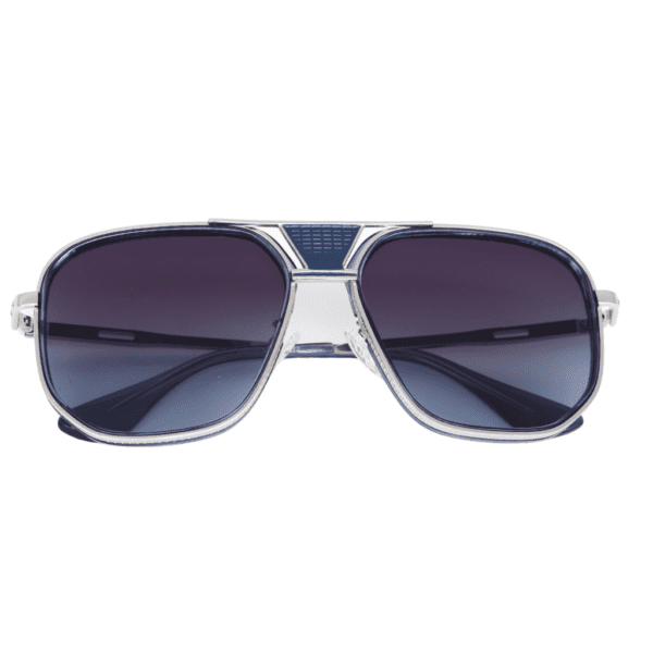 Silver Aviator Full Rim Metal Unisex Sunglasses - Image 2