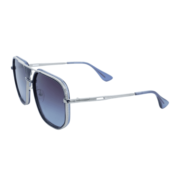 Silver Aviator Full Rim Metal Unisex Sunglasses - Image 3