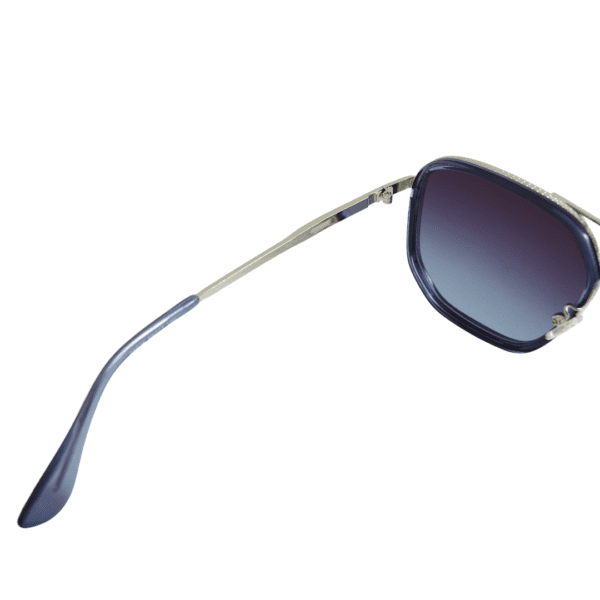 Silver Aviator Full Rim Metal Unisex Sunglasses - Image 5