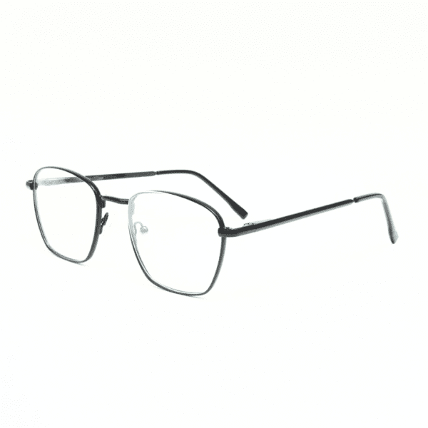 Black Geometric Full Rim Metal Unisex Eye Frame - Image 3