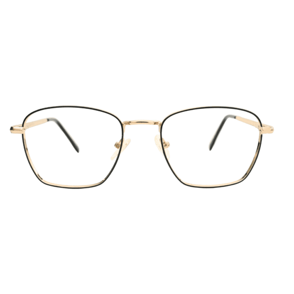 Golden Geometric Full Rim Metal Unisex Eye Frame - Image 4