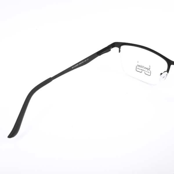 Black Rectangle Half Rim Metal Unisex Eyeglasses Frame