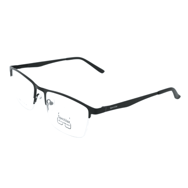 Black Rectangle Half Rim Metal Unisex Specs Frame