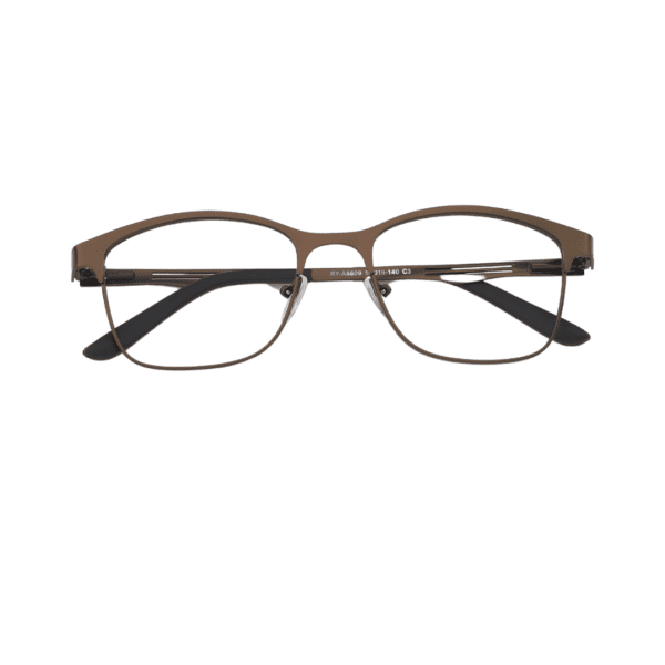 Brown Wayfarer Full Rim Metal Unisex Eye Frame - Image 3