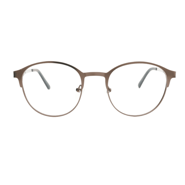 Brown Clubmaster Full Rim Metal Unisex Eye Frame - Image 4