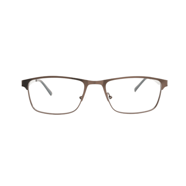 Brown Rectangle Full Rim Metal Unisex Eye Frame - Image 4