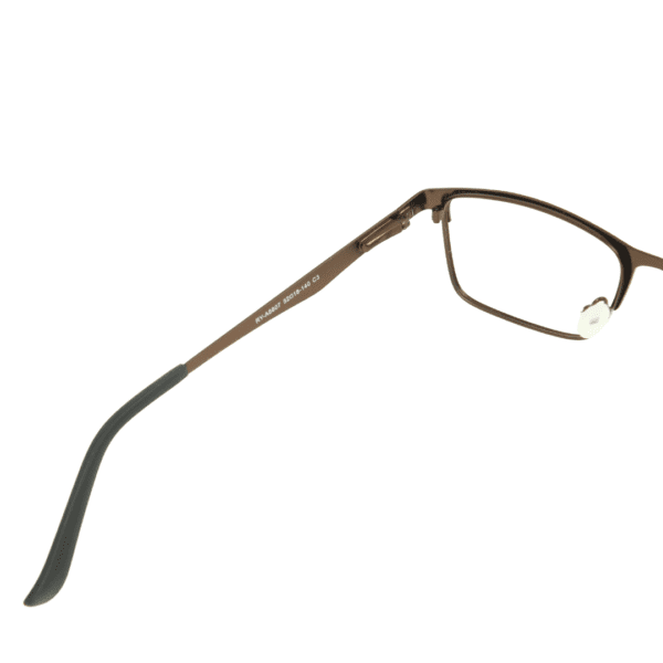 Brown Rectangle Full Rim Metal Unisex Eye Frame - Image 2