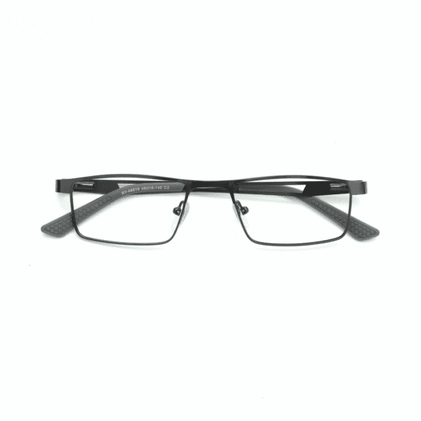 Gun Metal Rectangle Full Rim Metal Unisex Eye Frame - Image 2