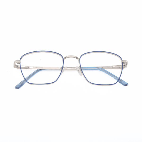 Silver Geometric Full Rim Metal Unisex Eye Frame - Image 2