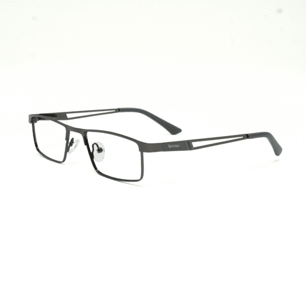 Gun Metal Rectangle Full Rim Metal Unisex Eye Frame - Image 3