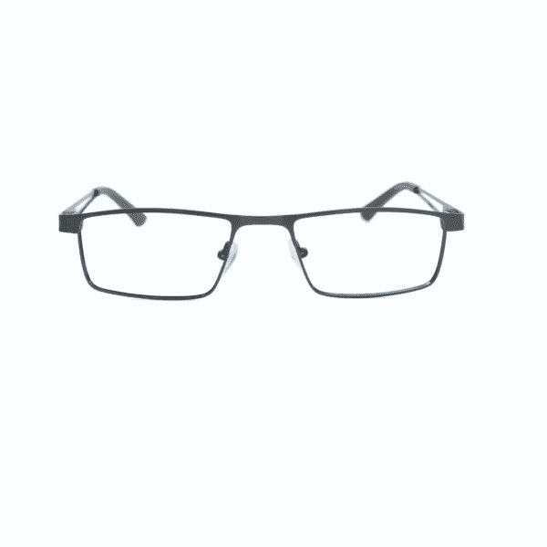 Gun Metal Rectangle Full Rim Metal Unisex Eye Frame - Image 5