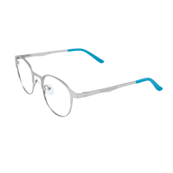 Silver Clubmaster Full Rim Metal Unisex Eye Frame - Image 3