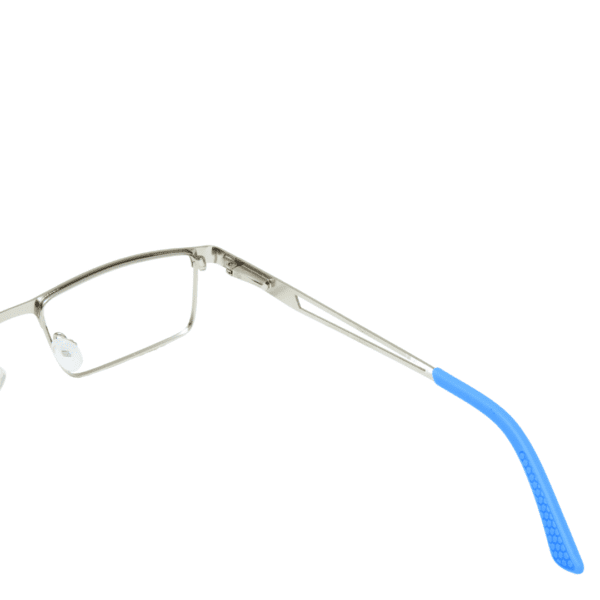 Silver Rectangle Full Rim Metal Unisex Eye Frame - Image 3