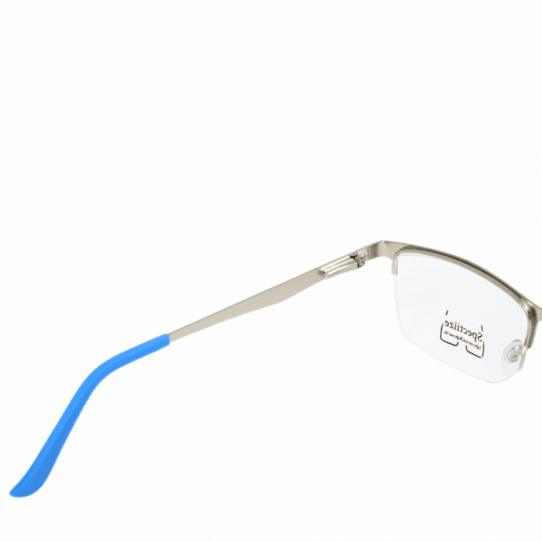 Silver Rectangle Full Rim Metal Unisex Eye Frame - Image 3