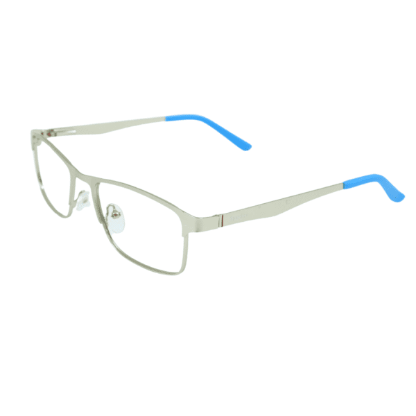 Silver Rectangle Full Rim Metal Unisex Eye Frame