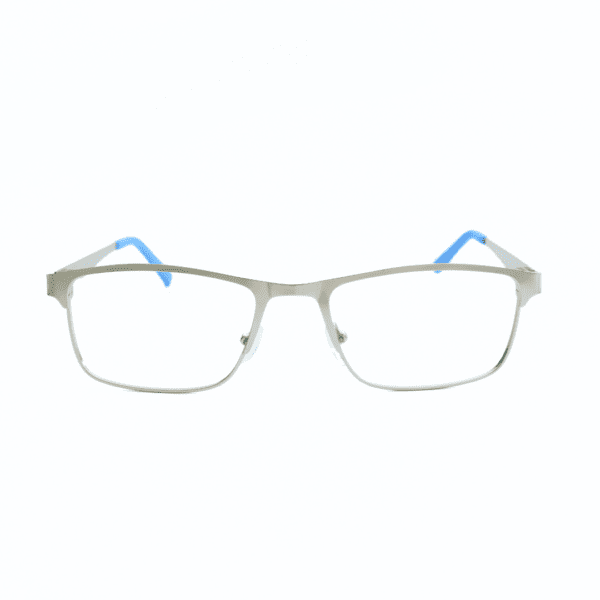 Silver Rectangle Full Rim Metal Unisex Eye Frame - Image 4