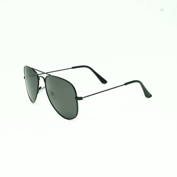 Black Aviator Full Rim Metal Unisex Sunglasses - Image 3