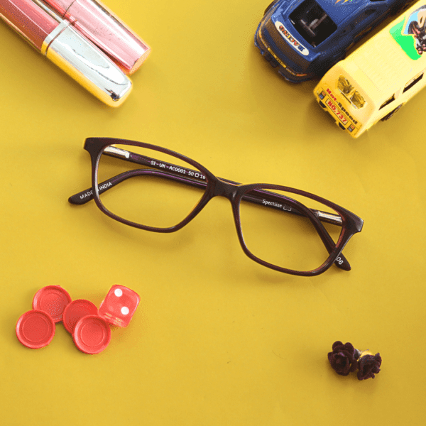 Dark Purple Full Rim Acetate Unisex Kids Eye Frame