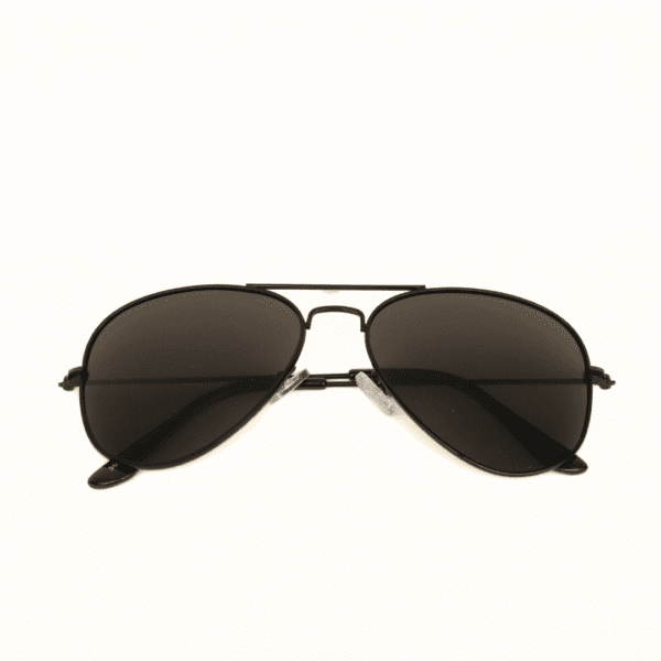 Black Aviator Full Rim Metal Unisex Sunglasses - Image 2