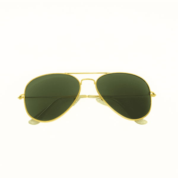 Golden Green Aviator Full Rim Metal Unisex Sunglasses - Image 2