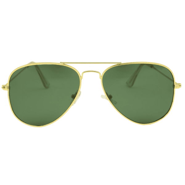 Golden Green Aviator Full Rim Metal Unisex Sunglasses - Image 5