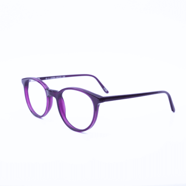 Dark Purple Round Full Rim Acetate Unisex Eye Frame - Image 3