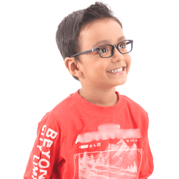 Blue Rectangle Full Rim TR90 Kids Eye Frame - Image 4