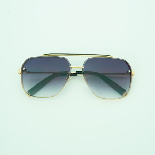 Black Aviator Full Rim Metal Unisex Sunglasses - Image 3