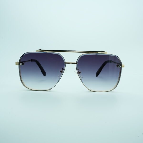 Blueish Aviator Full Rim Metal Unisex Sunglasses - Image 2