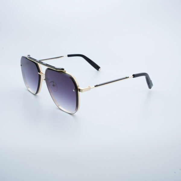 Blueish Aviator Full Rim Metal Unisex Sunglasses - Image 3