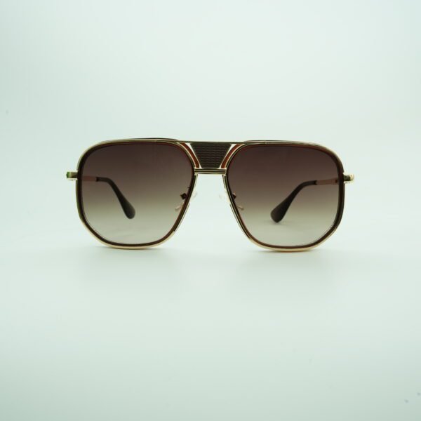 Golden Aviator Full Rim Metal Unisex Sunglasses - Image 2