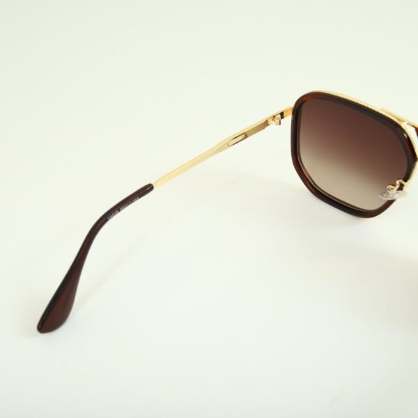 Golden Aviator Full Rim Metal Unisex Sunglasses - Image 4