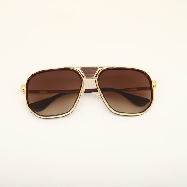 Golden Aviator Full Rim Metal Unisex Sunglasses - Image 3