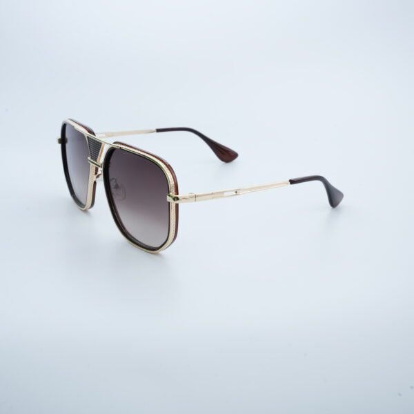 Golden Aviator Full Rim Metal Unisex Sunglasses - Image 5