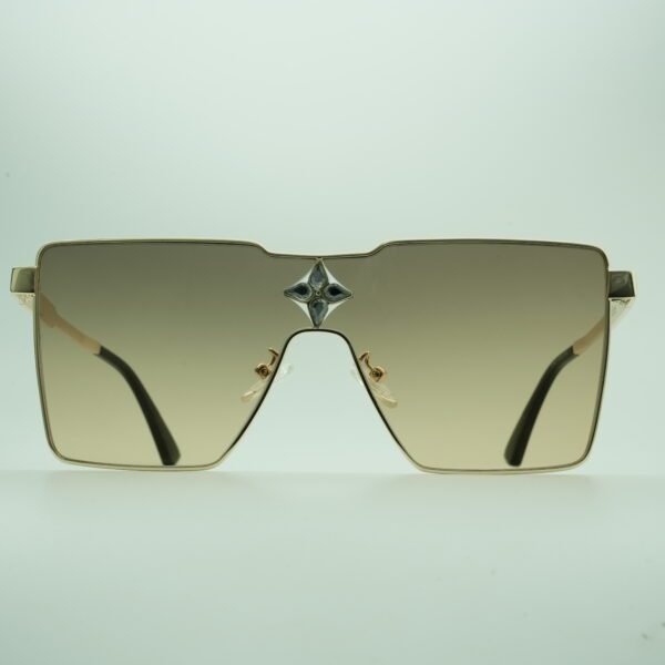 Brown Wayfarer Full Rim Metal Unisex Sunglasses - Image 2